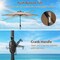 Costway 7.5 ft Solar Powered Patio Umbrella with LED Lights Push Button Tilt Crank Handle Beige/Gray/Navy/Black/Brown/Red